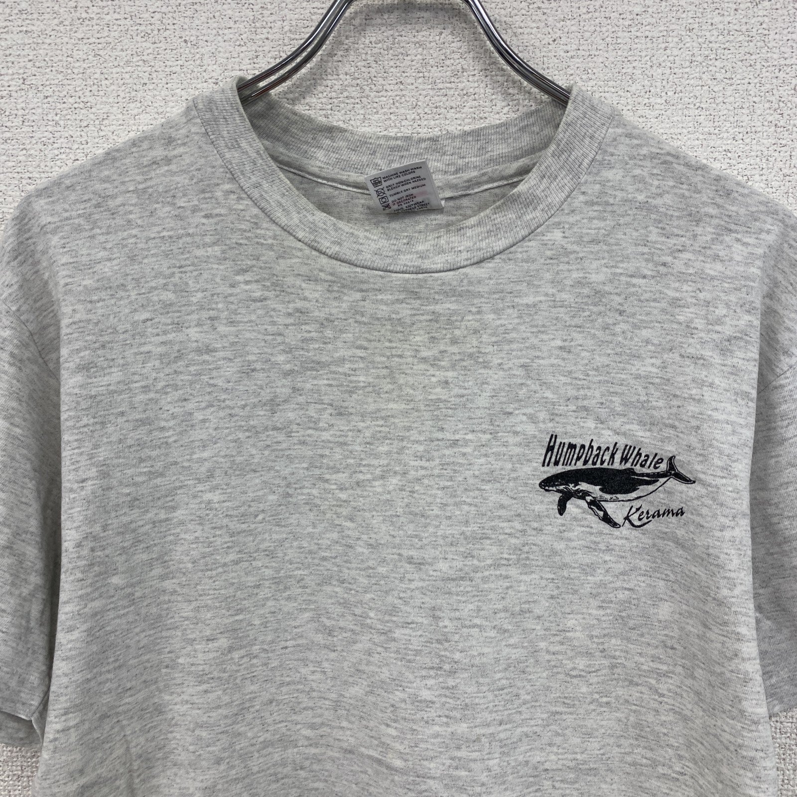 90s　anvil　美ら海　半袖プリントTシャツ　ヴィンテージ　シングルステッチ　グレー　灰色　Mサイズ　古着