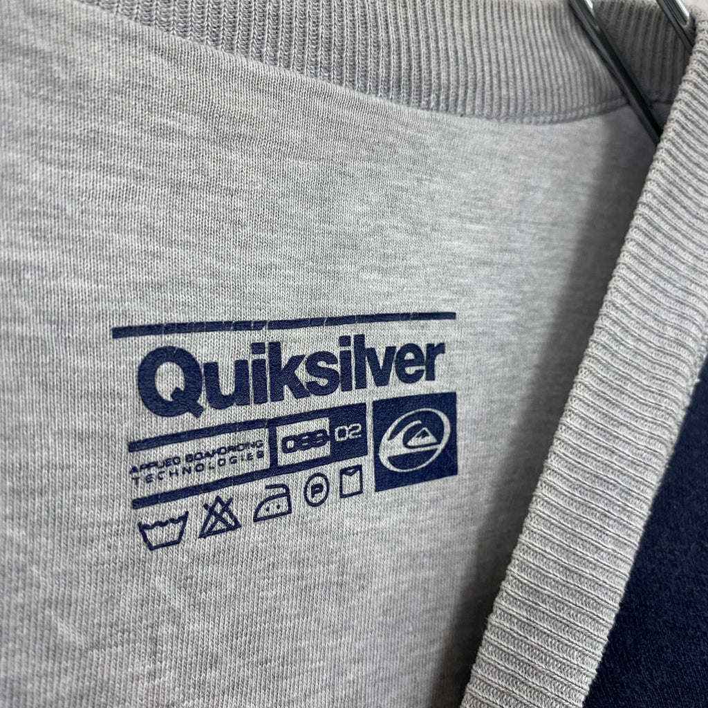 Quiksilver　クイックシルバー　ダブルフェイススウェット/トレーナー　刺繍ロゴ　紺　ネイビー　古着