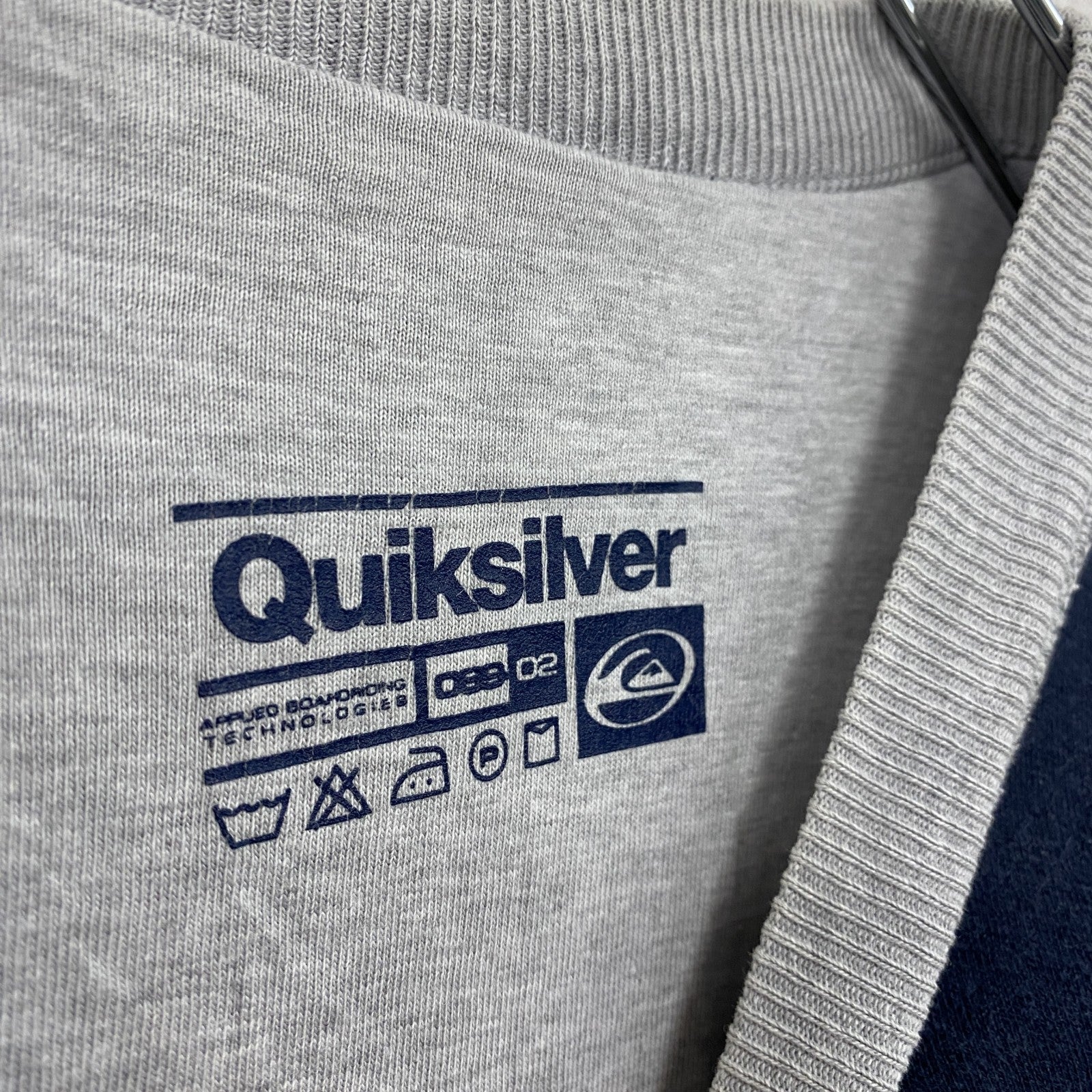 Quiksilver　クイックシルバー　ダブルフェイススウェット/トレーナー　刺繍ロゴ　紺　ネイビー　古着