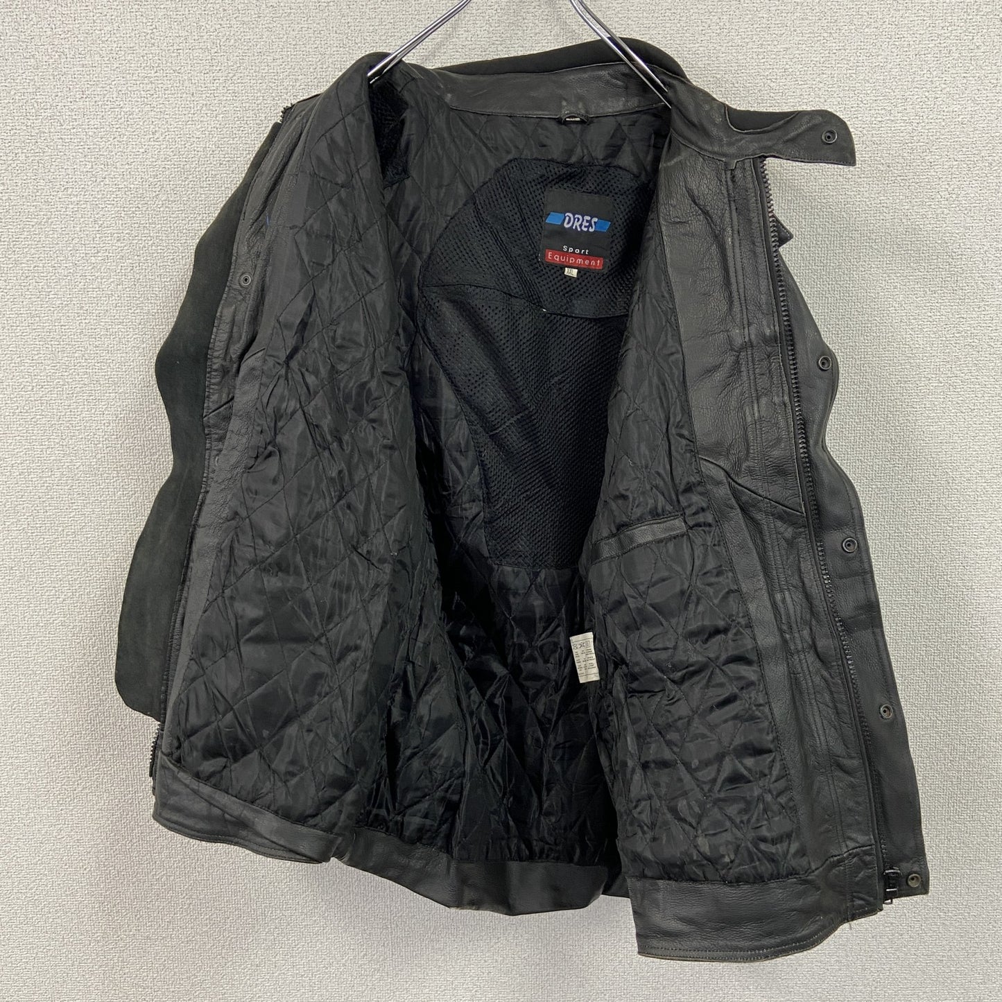 DRES　レザージャケット　ダブルライダースジャケット　ベルト付き　黒　ブラック　XXLサイズ