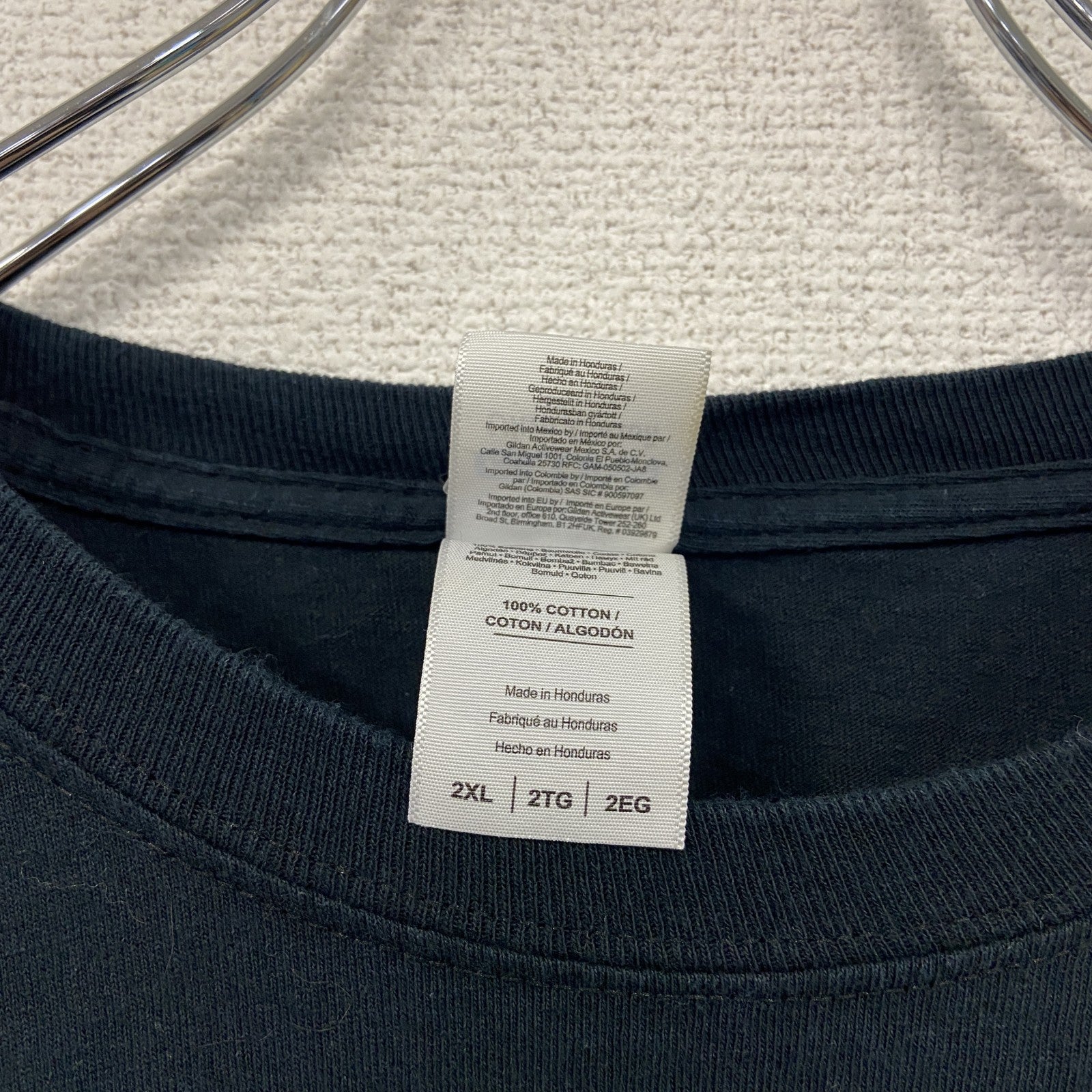 GILDAN　ギルダン　長袖Tシャツ/ロンT　フットボール　ミネソタ州　黒　ブラック　2XLサイズ　古着