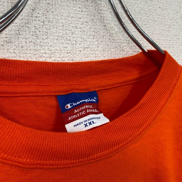 Champion　チャンピオン　スウェット/トレーナー　アーチプリント　5連プリンント　オレンジ　XXLサイズ　古着