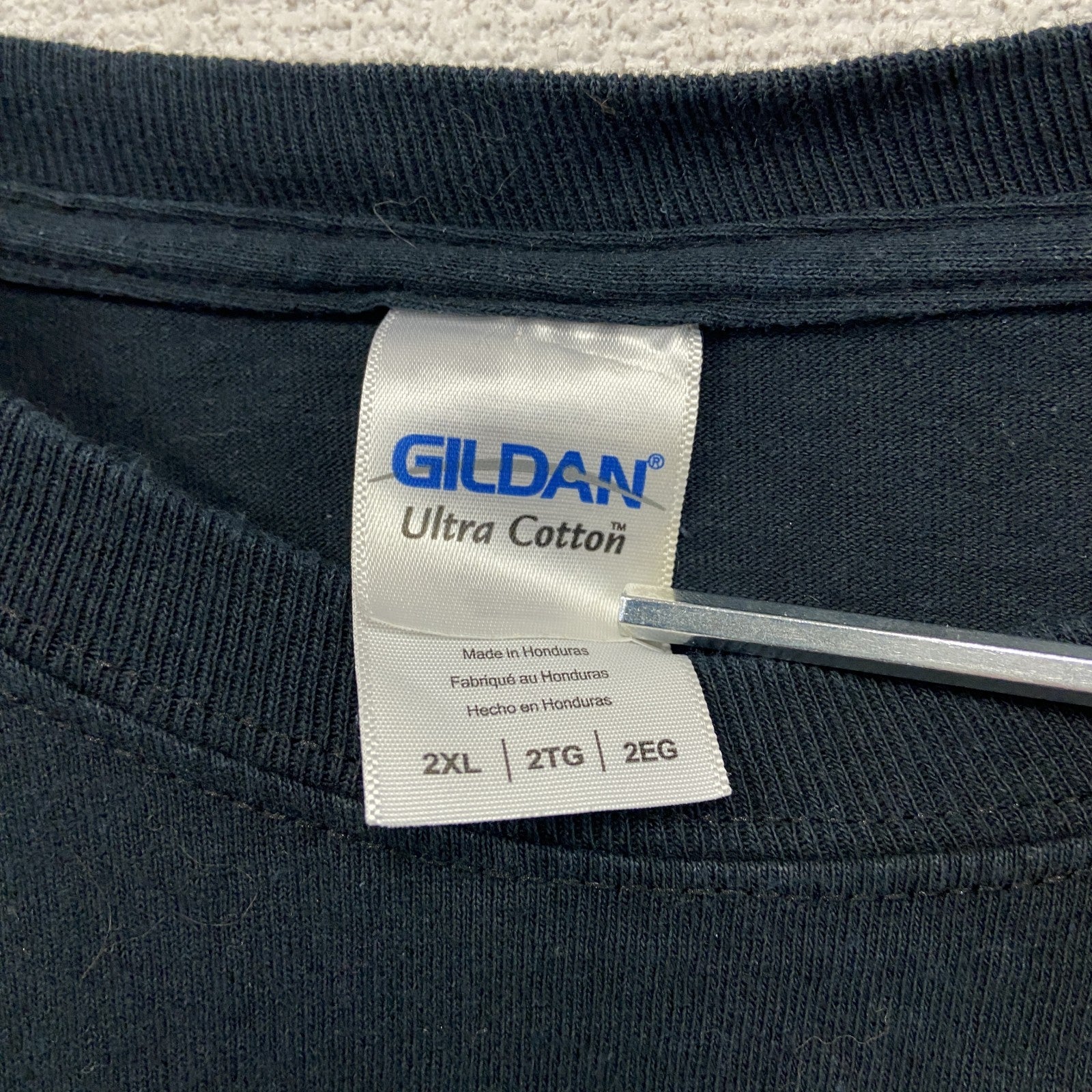 GILDAN　ギルダン　長袖Tシャツ/ロンT　フットボール　ミネソタ州　黒　ブラック　2XLサイズ　古着