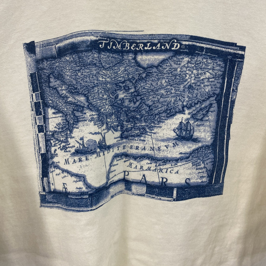 00s　Timberland　ティンバーランド　半袖プリントTシャツ　ヴィンテージ　白　ホワイト　Mサイズ　古着