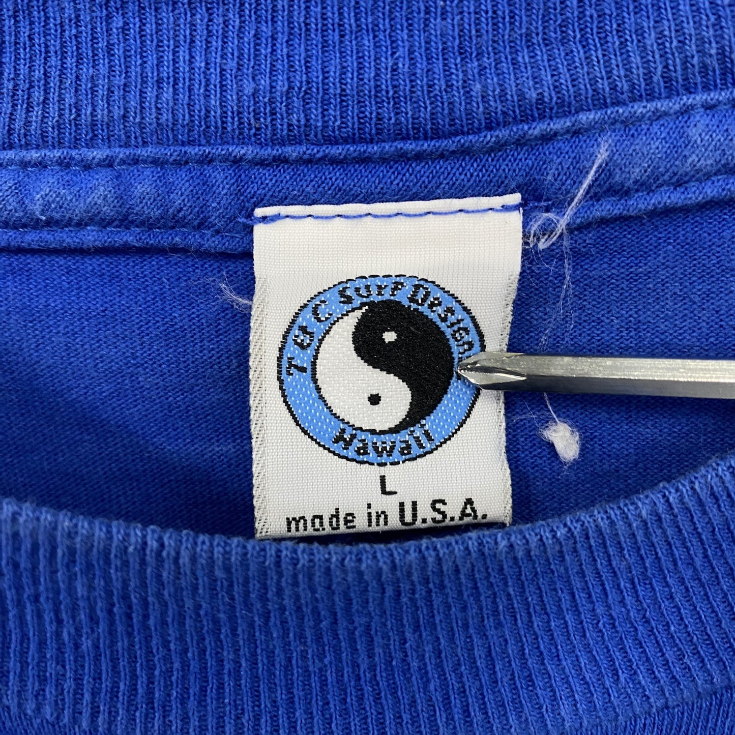 T＆C Surf Designs　タウン＆カントリー　半袖プリントTシャツ　青　ブルー　Lサイズ