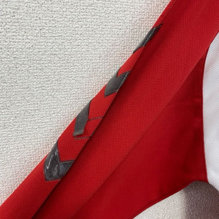 hummel　ヒュンメル　ゲームシャツ　長袖カットソー　赤　レッド　Oサイズ　古着