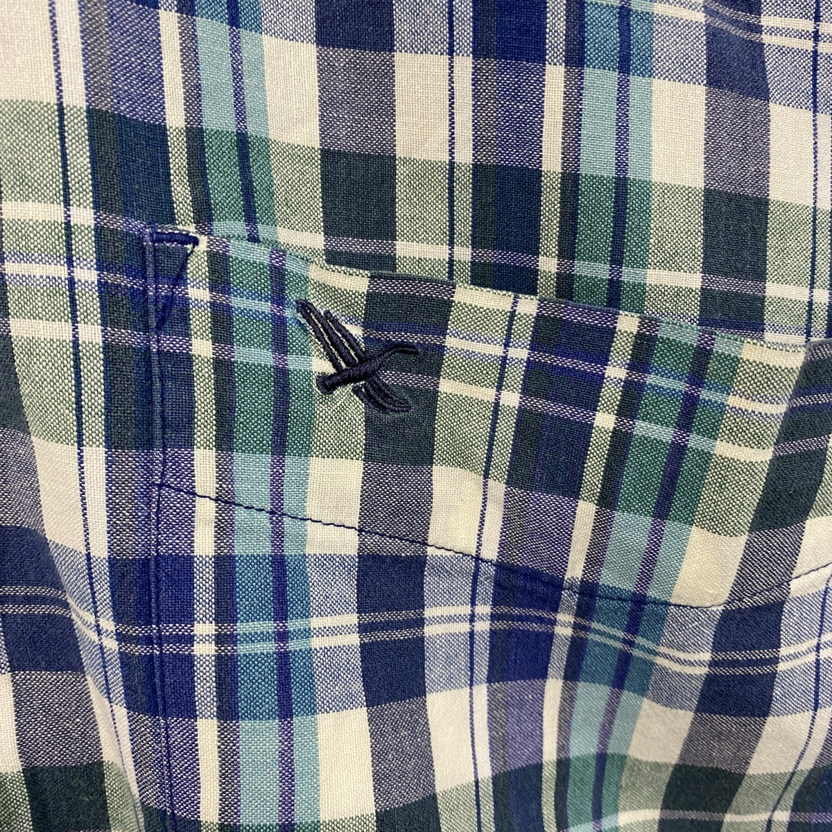 90s　Eddie Bauer　エディーバウアー　半袖ボタンダウンシャツ　チェック柄　マルチカラー　Sサイズ　　ヴィンテージ　古着