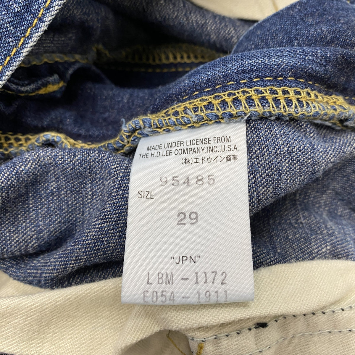 Lee　リー　復刻　デニムパンツ/ジーンズ　ジップフライ　インディゴ　29サイズ メンズ コットン 古着