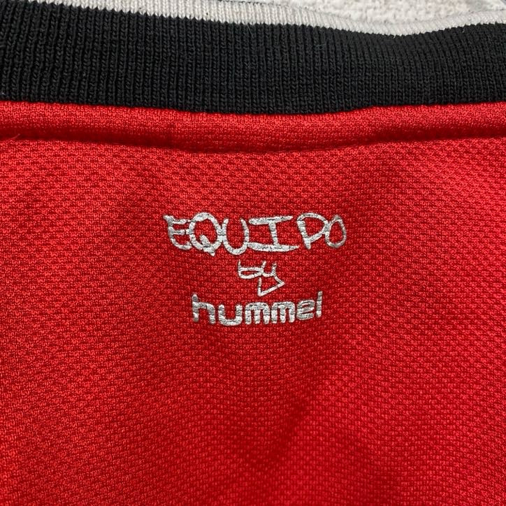 hummel　ヒュンメル　ゲームシャツ　長袖カットソー　赤　レッド　Oサイズ　古着