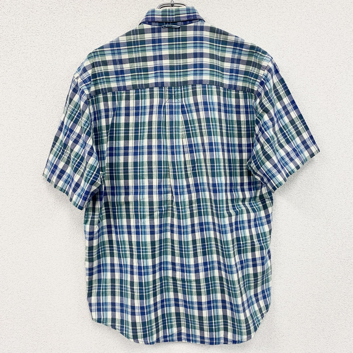 90s　Eddie Bauer　エディーバウアー　半袖ボタンダウンシャツ　チェック柄　マルチカラー　Sサイズ　　ヴィンテージ　古着