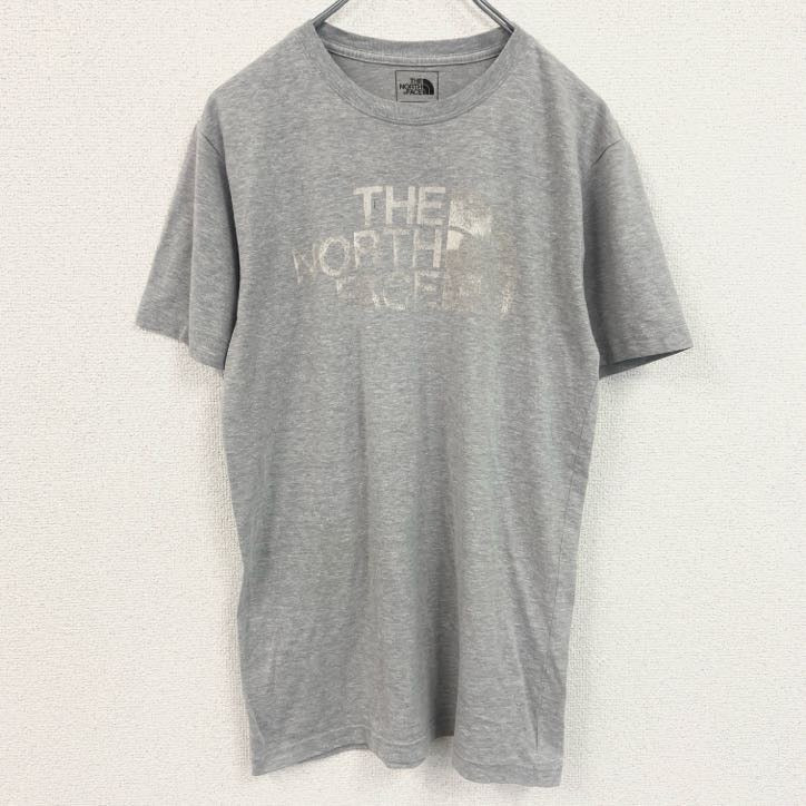 THE NORTH FACE　ザノースフェイス　半袖ロゴプリントTシャツ　霜降りグレー　Sサイズ　古着