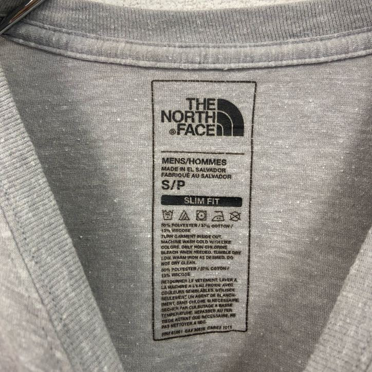 THE NORTH FACE　ザノースフェイス　半袖ロゴプリントTシャツ　霜降りグレー　Sサイズ　古着