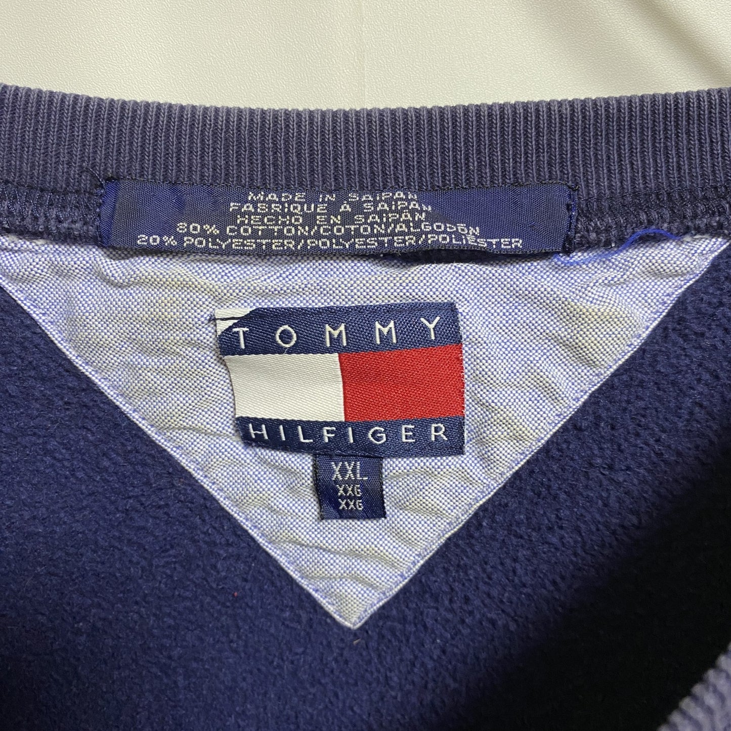 古着 used　TOMMY HILFIGER トミーヒルフィガー　長袖スウェット　トレーナー　ワンポイント刺繍　XXLサイズ