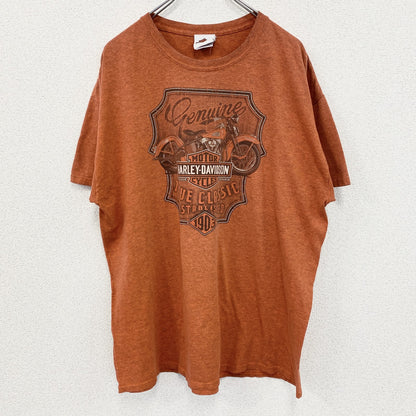 HARLEY DAVIDSON　ハーレーダビッドソン　半袖プリントTシャツ　オレンジ　XLサイズ