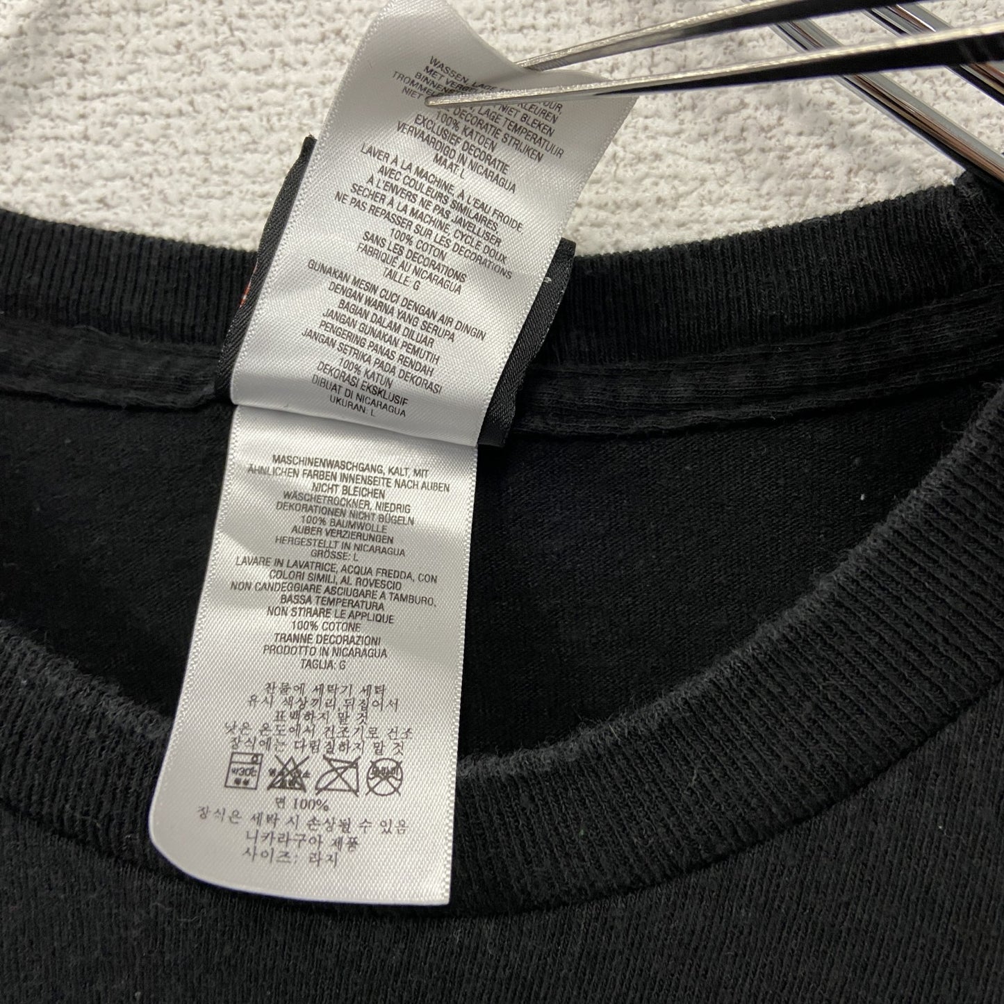 HARLEY DAVIDSON　ハーレーダビッドソン　半袖プリントTシャツ　パッチポケット　黒　ブラック　Lサイズ