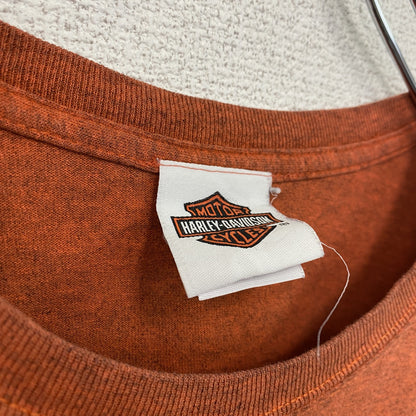 HARLEY DAVIDSON　ハーレーダビッドソン　半袖プリントTシャツ　オレンジ　XLサイズ