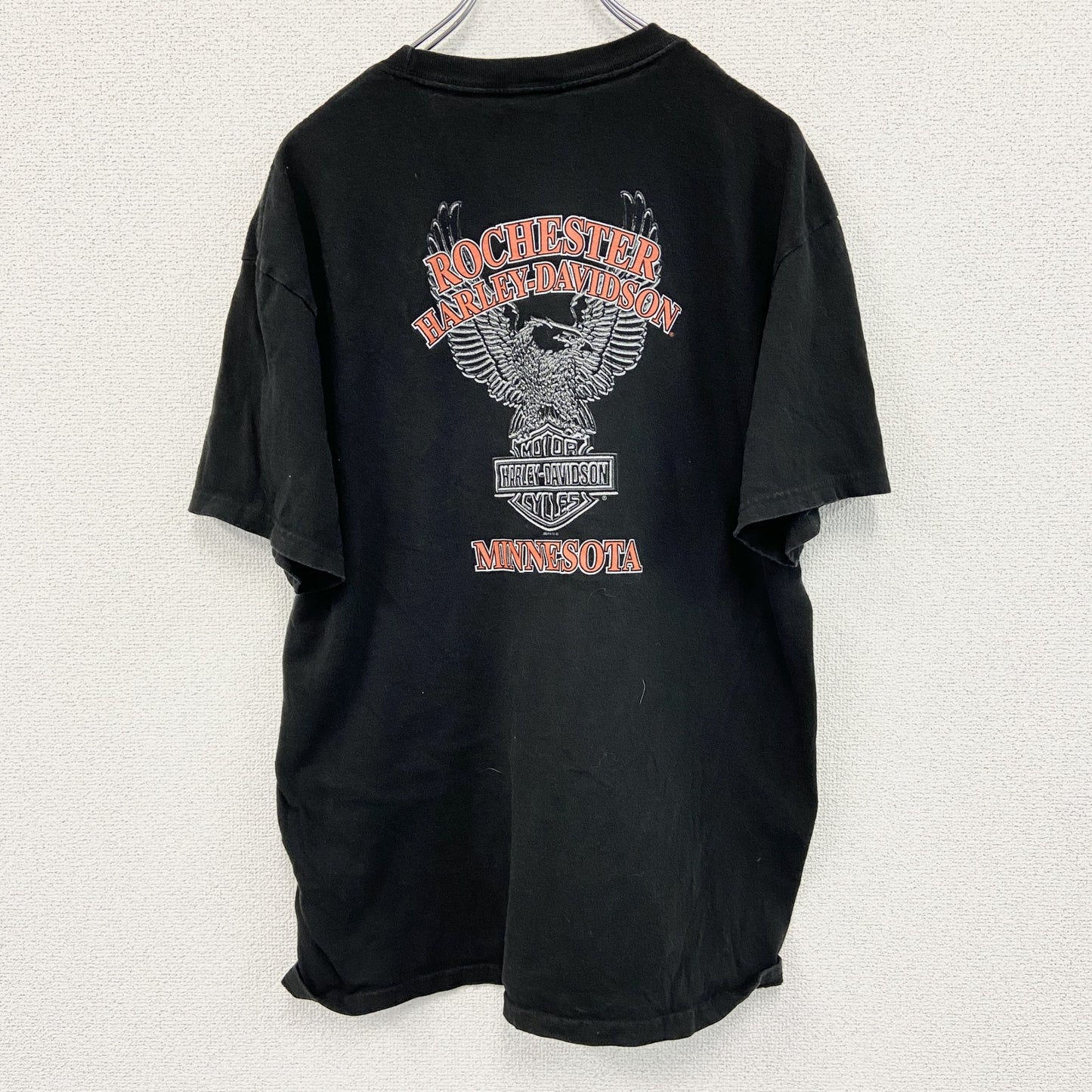 HARLEY DAVIDSON　ハーレーダビッドソン　半袖プリントTシャツ　パッチポケット　黒　ブラック　Lサイズ