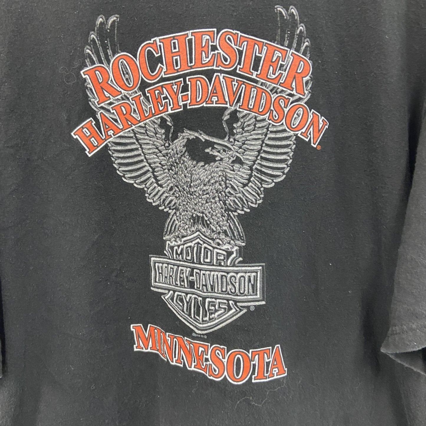 HARLEY DAVIDSON　ハーレーダビッドソン　半袖プリントTシャツ　パッチポケット　黒　ブラック　Lサイズ