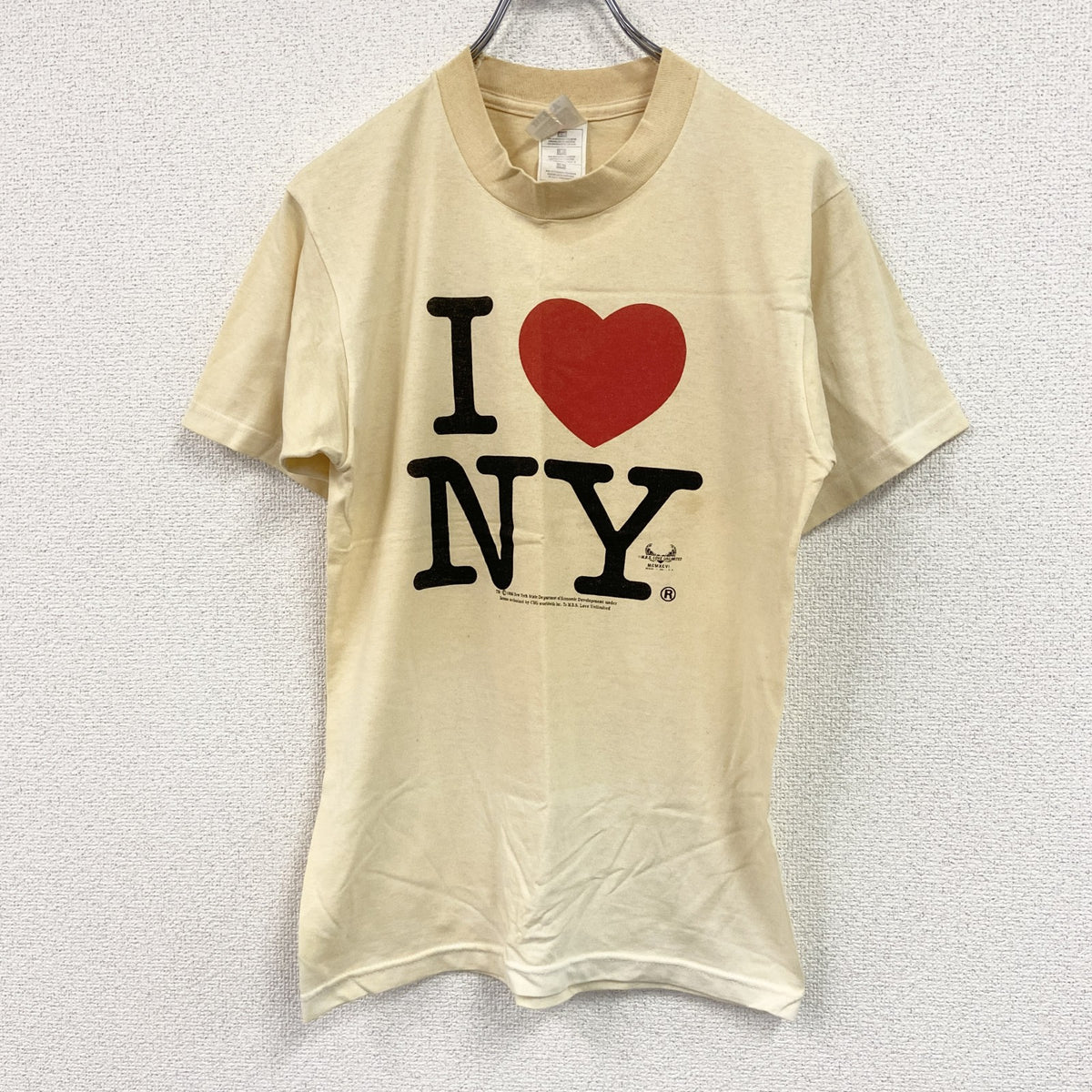 00s　FRUIT OF THE LOOM　フルーツオブザルーム　半袖プリントTシャツ　黄色　ライトイエロー　Sサイズ カットソー メンズ コットン 古着
