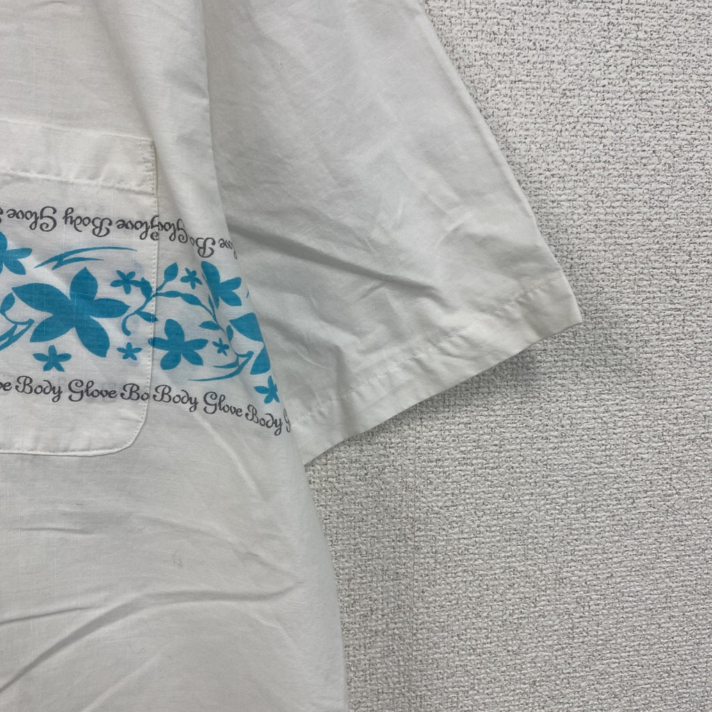 00s　Body Glove　ボディグローブ　半袖アロハシャツ　ヴィンテージ　白　ホワイト　Lサイズ　古着