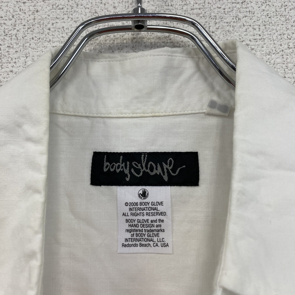 00s　Body Glove　ボディグローブ　半袖アロハシャツ　ヴィンテージ　白　ホワイト　Lサイズ　古着