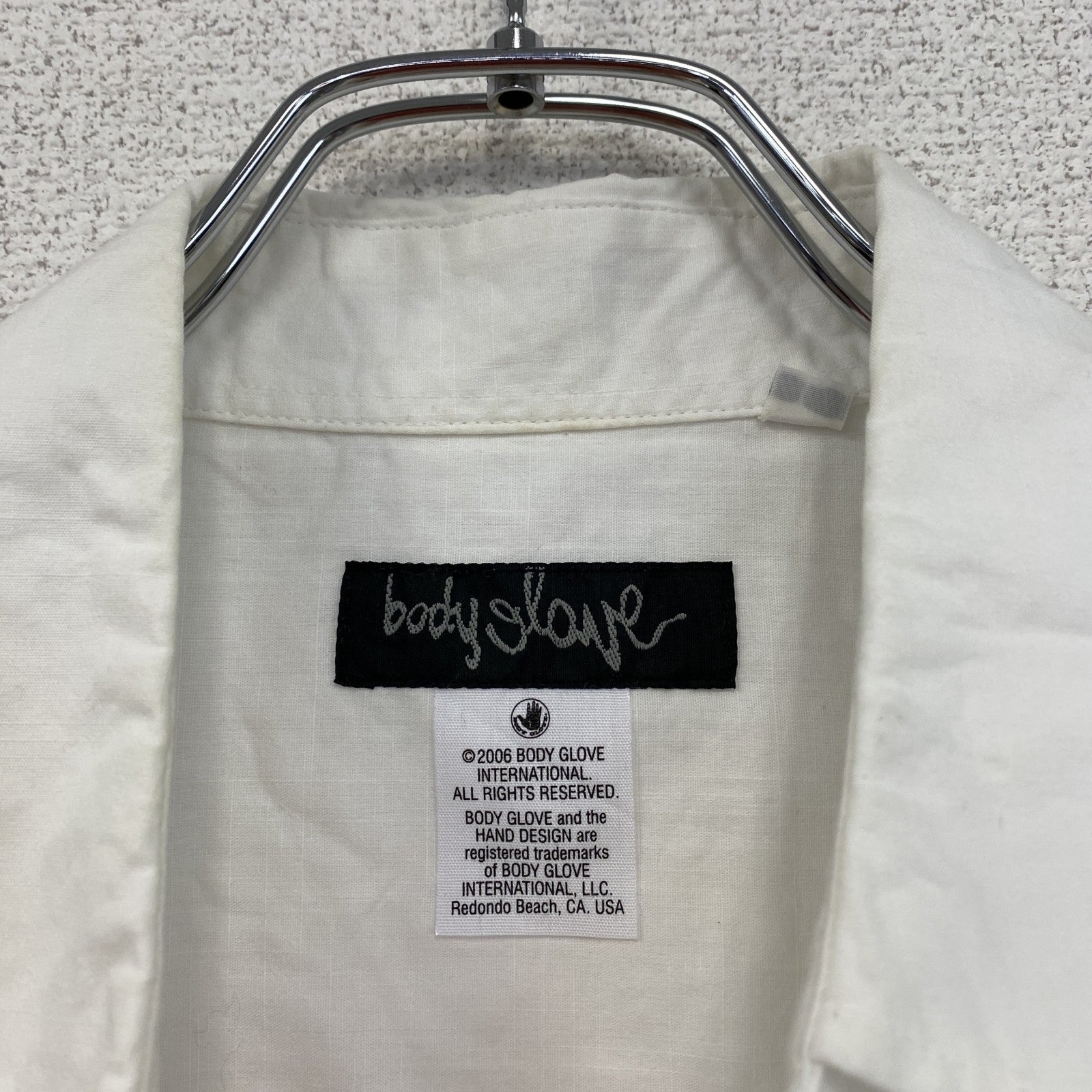 00s　Body Glove　ボディグローブ　半袖アロハシャツ　ヴィンテージ　白　ホワイト　Lサイズ　古着