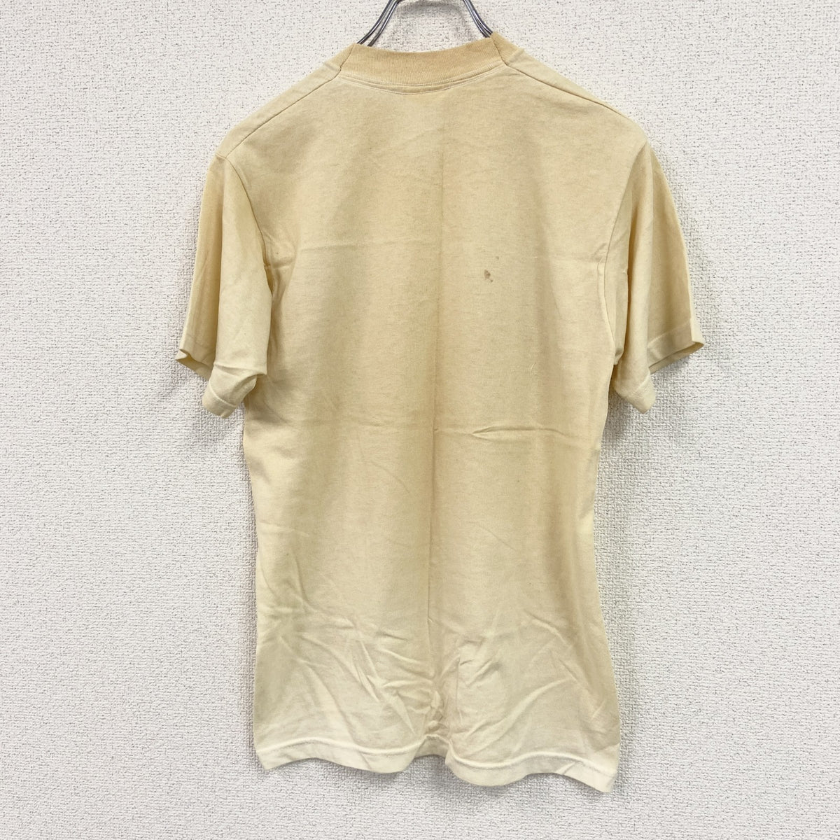 00s　FRUIT OF THE LOOM　フルーツオブザルーム　半袖プリントTシャツ　黄色　ライトイエロー　Sサイズ カットソー メンズ コットン 古着