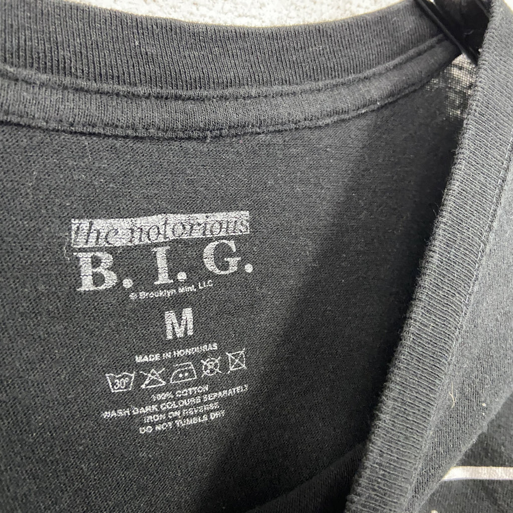 B.I.G.　ノトーリアス・B.I.G.　半袖プリントラッパーTシャツ　人物Ｔ　ビッグプリント　黒　ブラック　Mサイズ　古着