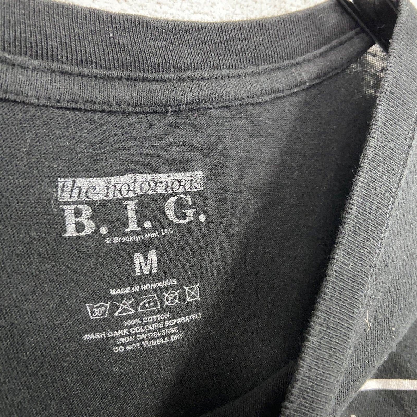 B.I.G.　ノトーリアス・B.I.G.　半袖プリントラッパーTシャツ　人物Ｔ　ビッグプリント　黒　ブラック　Mサイズ　古着