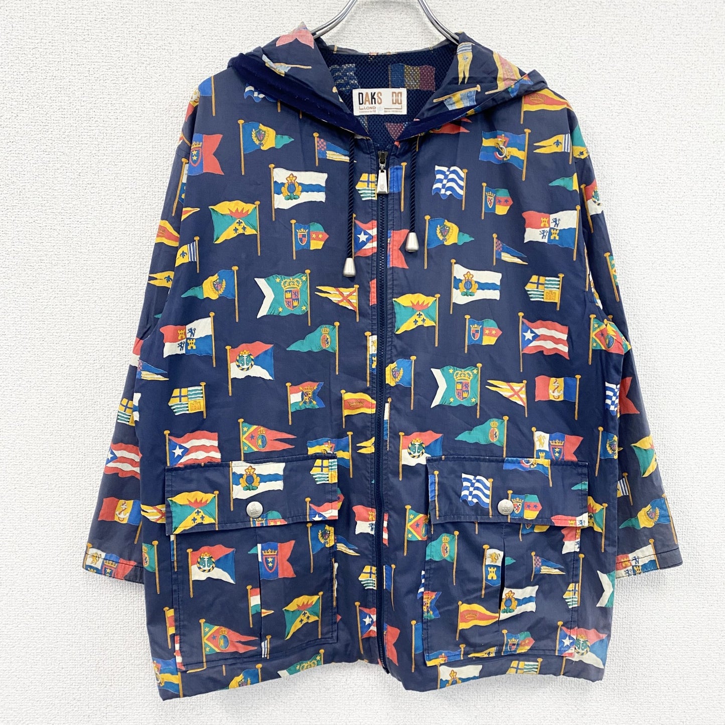 DAKS　ダックス　半袖フルジップパーカー　紺　ネイビー　Lサイズ