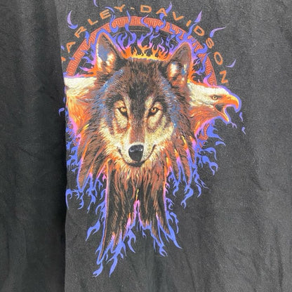 HARLEY DAVIDSON　ハーレーダビッドソン　半袖プリントTシャツ　USA製　黒　ブラック　2XLサイズ