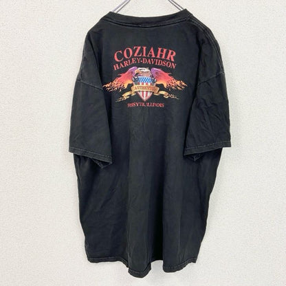 HARLEY DAVIDSON　ハーレーダビッドソン　半袖プリントTシャツ　USA製　黒　ブラック　2XLサイズ