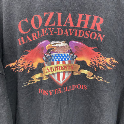 HARLEY DAVIDSON　ハーレーダビッドソン　半袖プリントTシャツ　USA製　黒　ブラック　2XLサイズ