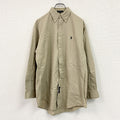 Ralph Lauren　ラルフローレン　長袖ボタンダウンシャツ　ベージュ　Mサイズ メンズ コットン 古着