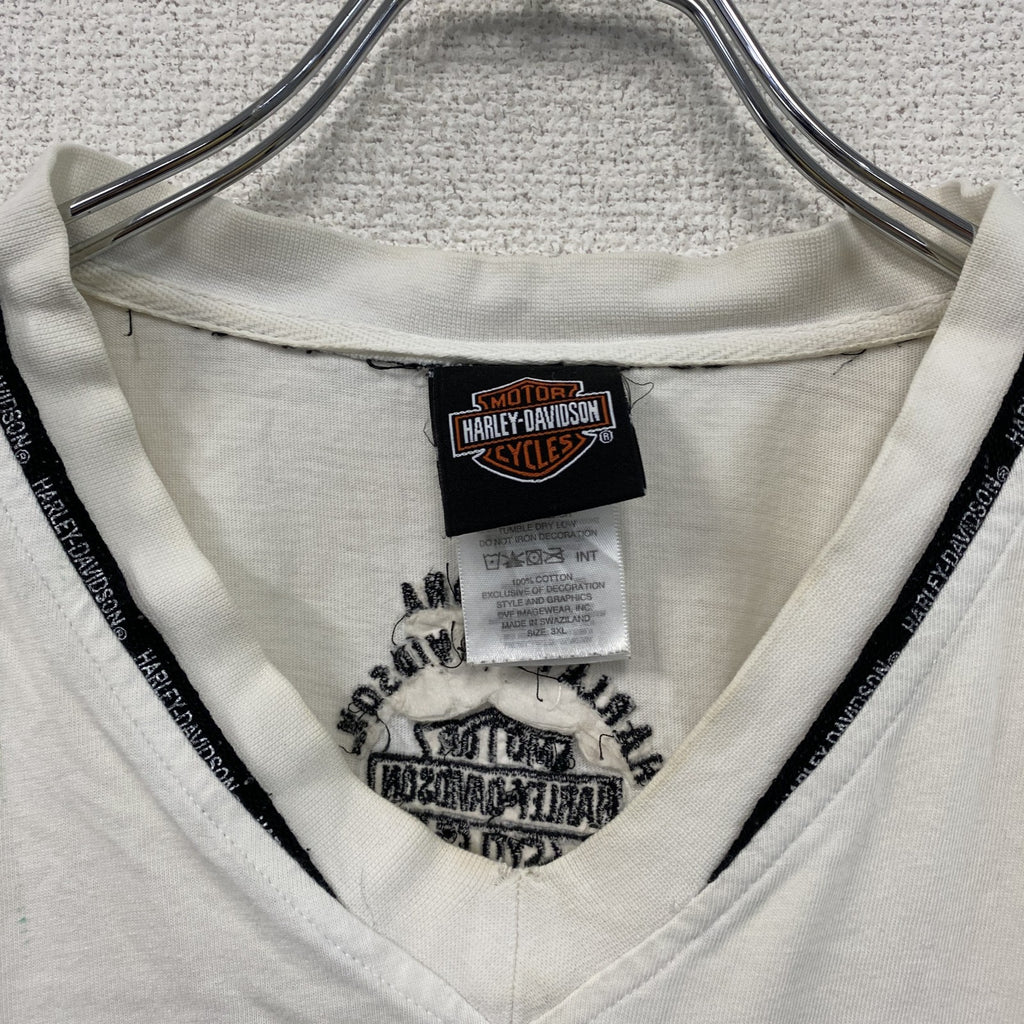 HARLEY DAVIDSON　ハーレーダビッドソン　長袖Tシャツ/ロンT　白　ホワイト　3XLサイズ　古着
