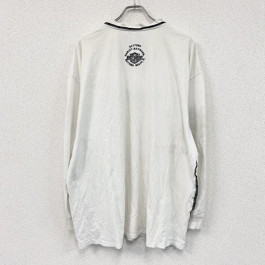 HARLEY DAVIDSON　ハーレーダビッドソン　長袖Tシャツ/ロンT　白　ホワイト　3XLサイズ　古着