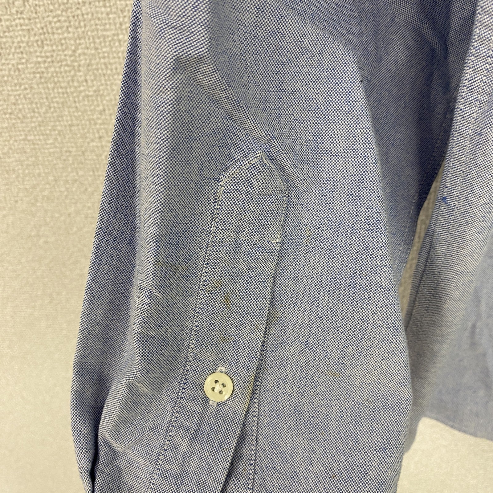 Levi's　リーバイス　長袖シャツ　ボタンダウンシャツ　無地　水色　ライトブルー　Mサイズ　古着