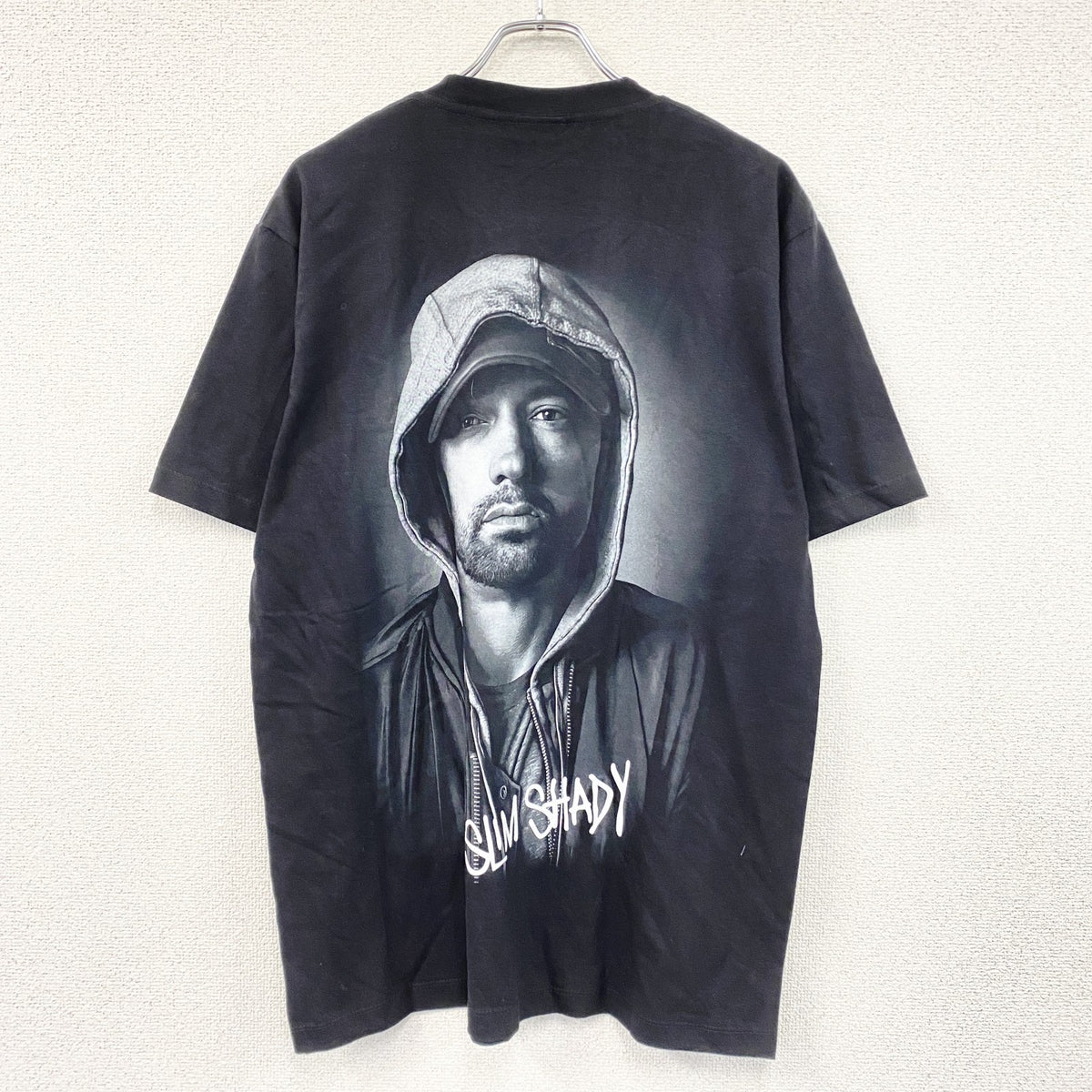 ～00s　ROCK@TEES　EMINEM　ロック・オー・ティーズ　エミネム　半袖プリントラッパーTシャツ　シングルステッチ　両面プリント　ヴィンテージ　黒　ブラック　Lサイズ　古着