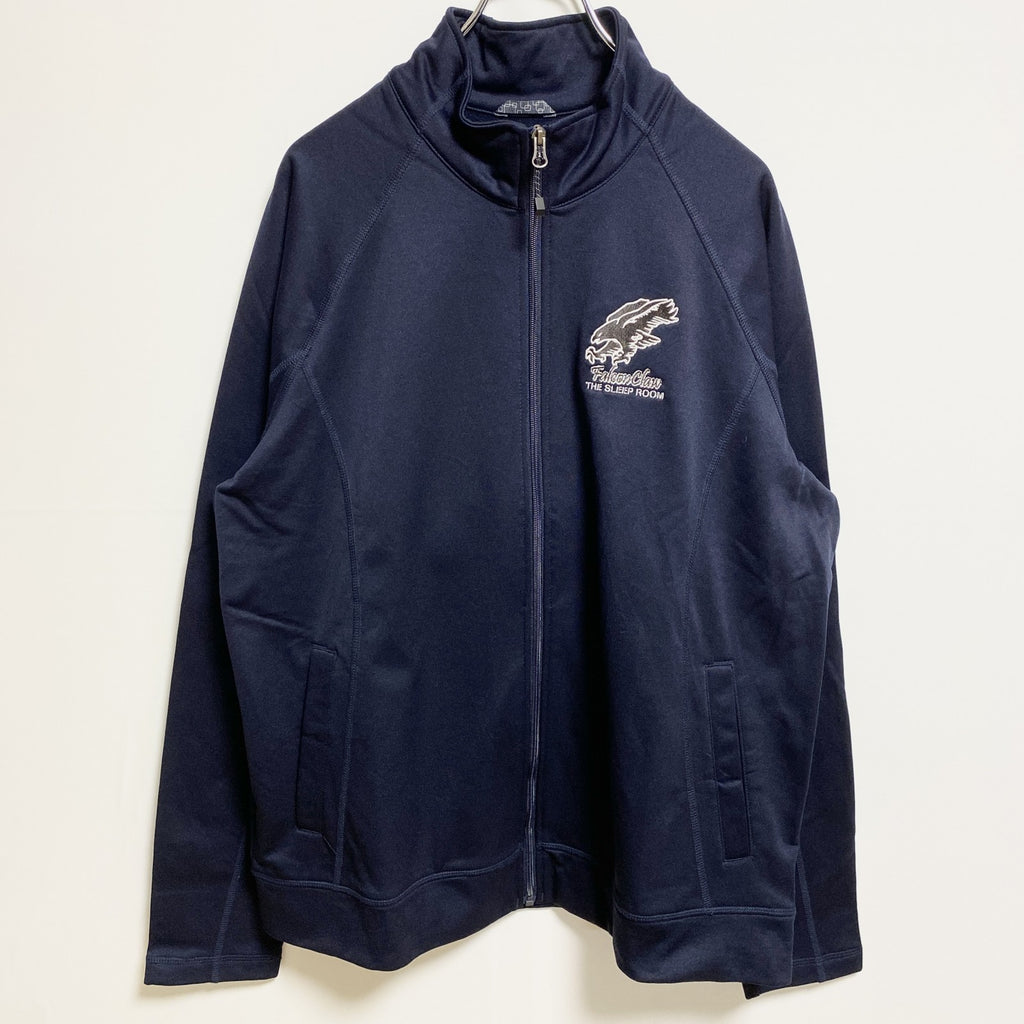 TRIMARK　長袖刺繍トラックジャケット　ジャージ　鳥　アニマル　ネイビー　紺　ビッグシルエット　XLサイズ　古着