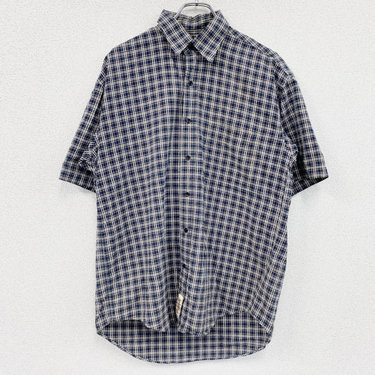 Coca’Cola　コカ・コーラ　半袖シャツ　チェック柄　マルチカラー　紺　ネイビー　Mサイズ