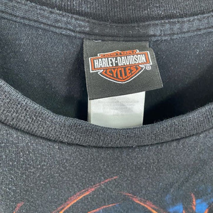 HARLEY DAVIDSON　ハーレーダビッドソン　半袖プリントTシャツ　ドクロ　スカル　黒　ブラック