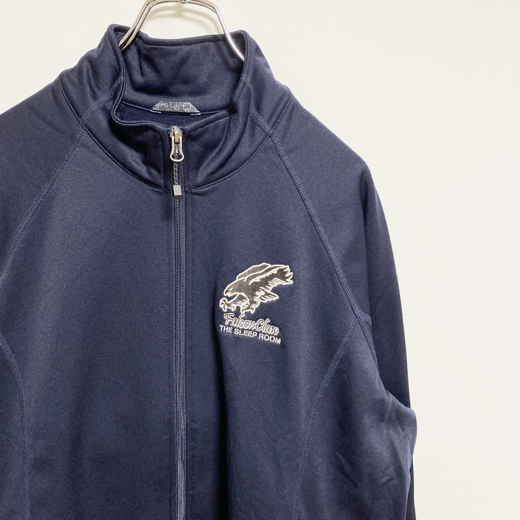 TRIMARK　長袖刺繍トラックジャケット　ジャージ　鳥　アニマル　ネイビー　紺　ビッグシルエット　XLサイズ　古着