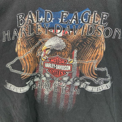 HARLEY DAVIDSON　ハーレーダビッドソン　半袖プリントTシャツ　ドクロ　スカル　黒　ブラック