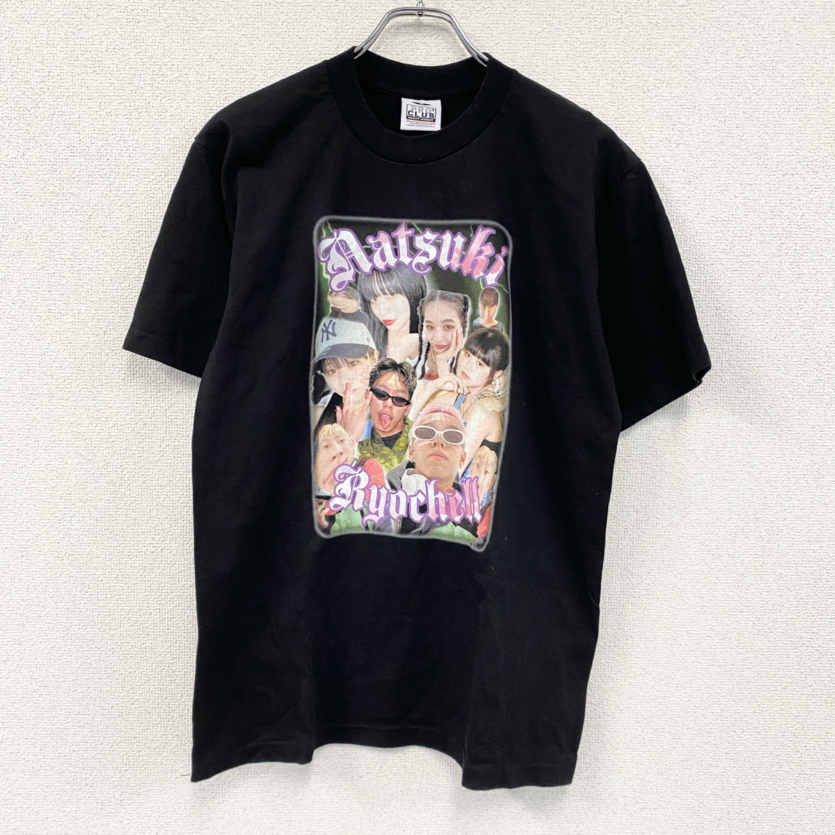 PRO CLUB　プロクラブ　半袖プリントTシャツ　人物T　誰やねん　黒　ブラック　Mサイズ カットソー メンズ コットン 古着