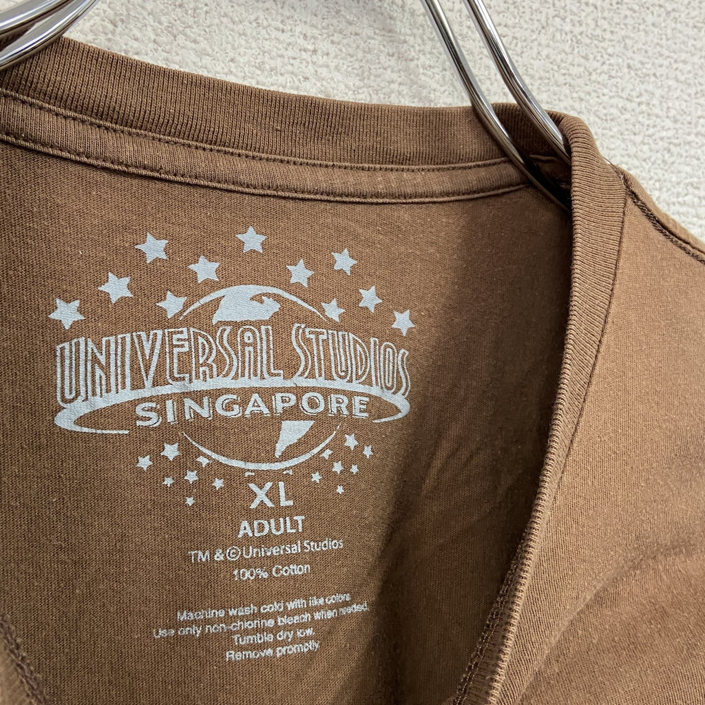 UNIVERSAL STUDIOS　ユニバーサルスタジオ　半袖プリントTシャツ　リベンジオブザマミー　茶色　ブラウン　XLサイズ　古着