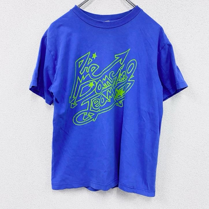 00s　Print Star　半袖プリントグラフィックTシャツ　3連プリント　ダンサー　両面プリント　ヴィンテージ　青　ブルー　Sサイズ　古着