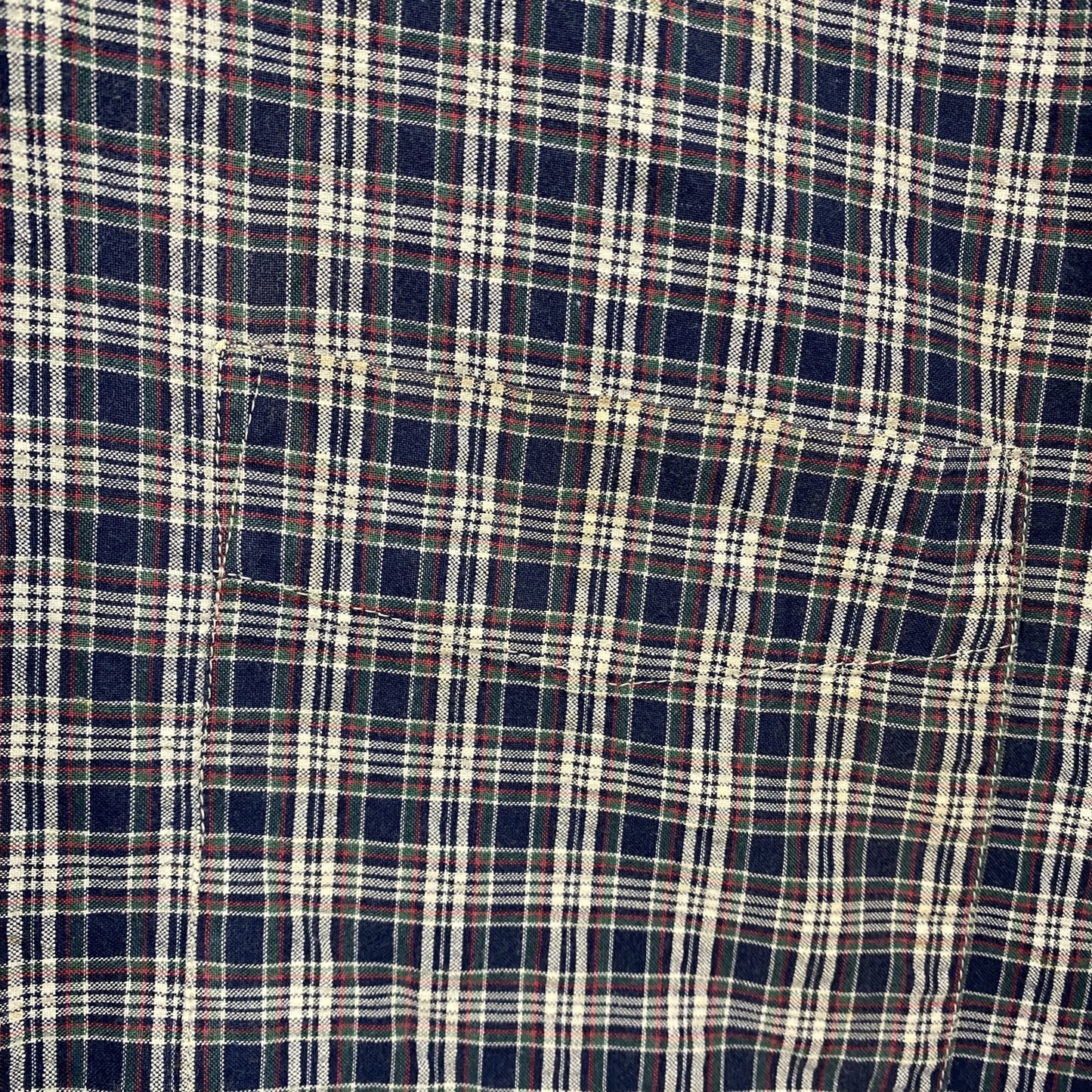 Coca’Cola　コカ・コーラ　半袖シャツ　チェック柄　マルチカラー　紺　ネイビー　Mサイズ