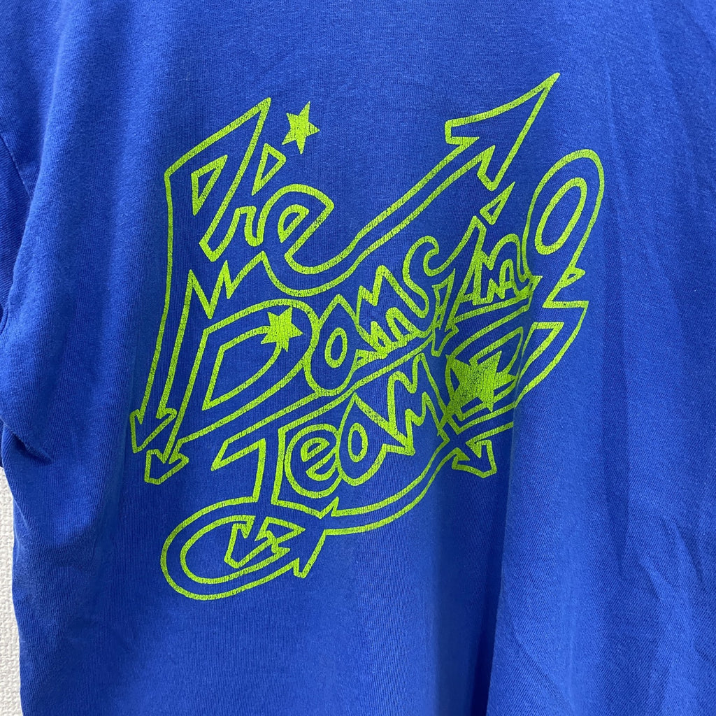 00s　Print Star　半袖プリントグラフィックTシャツ　3連プリント　ダンサー　両面プリント　ヴィンテージ　青　ブルー　Sサイズ　古着