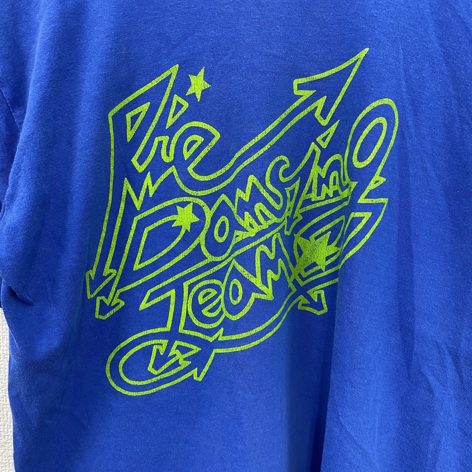 00s　Print Star　半袖プリントグラフィックTシャツ　3連プリント　ダンサー　両面プリント　ヴィンテージ　青　ブルー　Sサイズ　古着