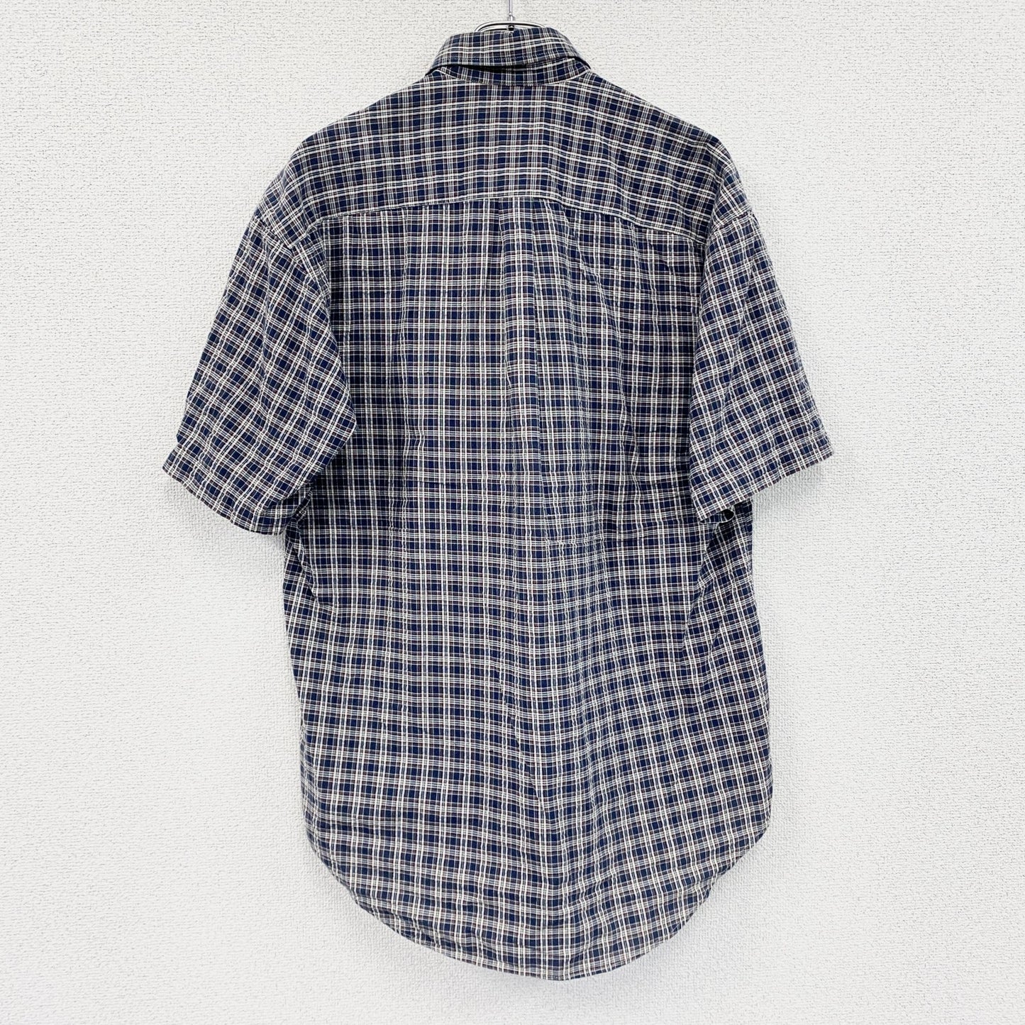 Coca’Cola　コカ・コーラ　半袖シャツ　チェック柄　マルチカラー　紺　ネイビー　Mサイズ